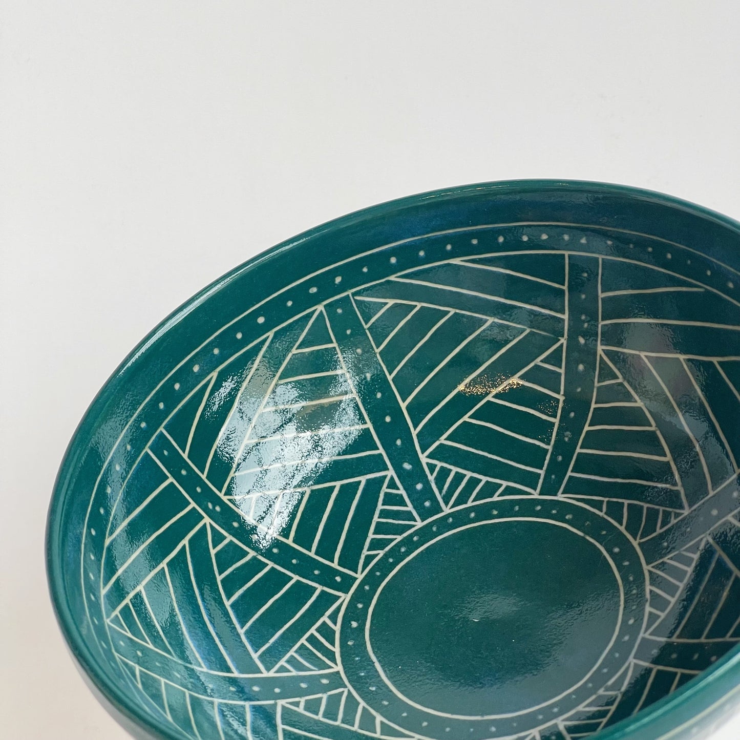 Green Geo Leaf Bowl | Cindy Walker Davidson