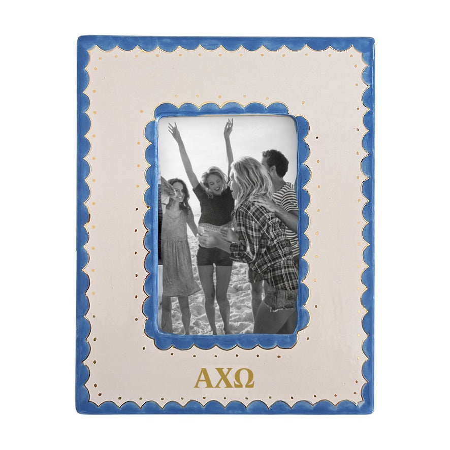 Alpha Chi Omega Scallop Monogrammed Picture Frame