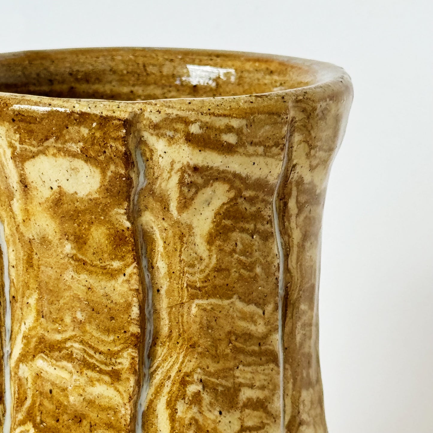 Tan Marbled Cup | Panther Pots by Ayden Krzmarzick