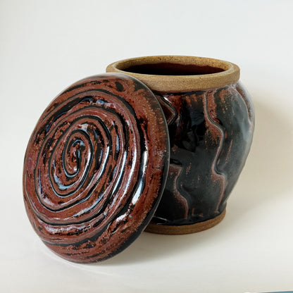 Lidded Wavy Jar | Panther Pots by Ayden Krzmarzick