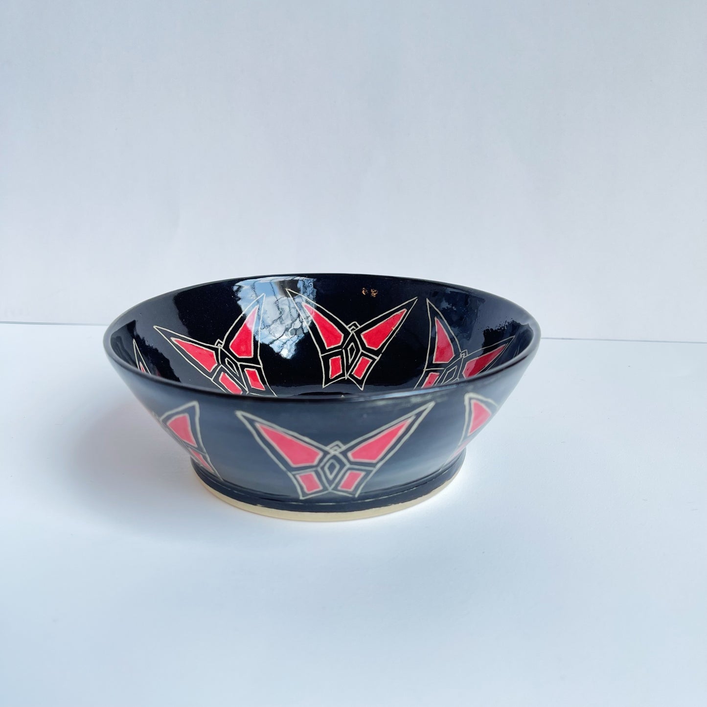 Red Geo Butterfly Bowl | Cindy Walker Davidson