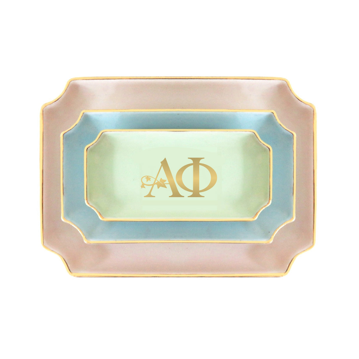 Alpha Phi Gold Monogram Decorative Tray