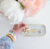 Alpha Phi Gold Monogram Decorative Tray