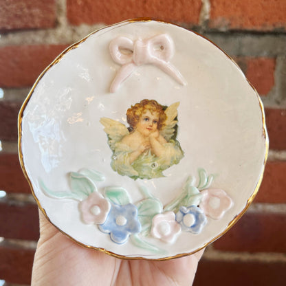 Floral Angel Dish- featuring vintage artwork | Jessica Walker