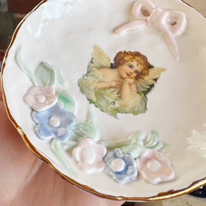 Floral Angel Dish- featuring vintage artwork | Jessica Walker