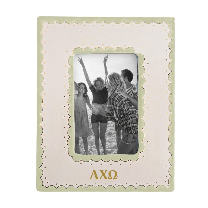 Alpha Chi Omega Scallop Monogrammed Picture Frame