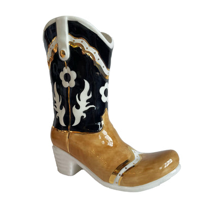 Two Tone Cowboy Boot Vase | Wholesale