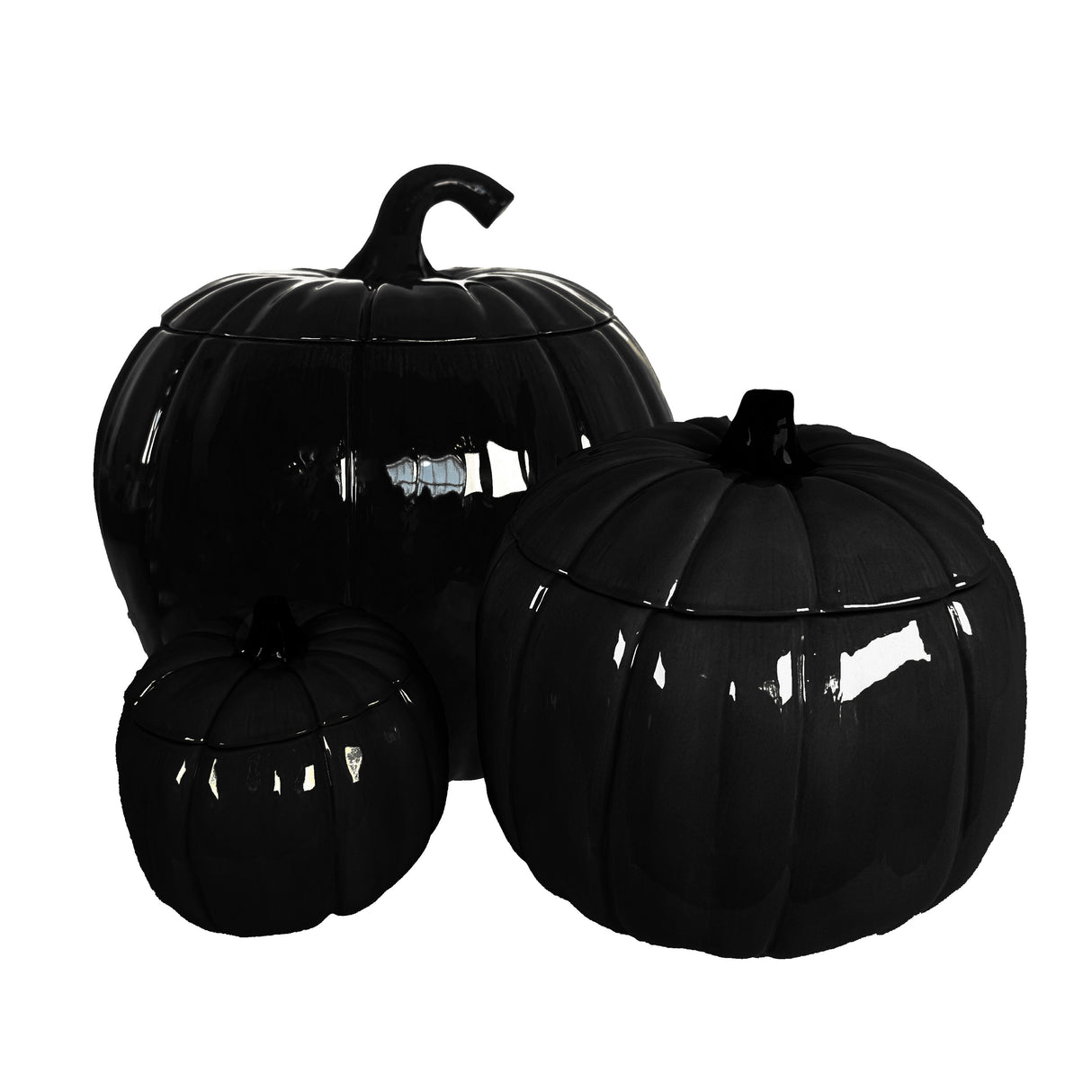 Solid Black Pumpkin Jars