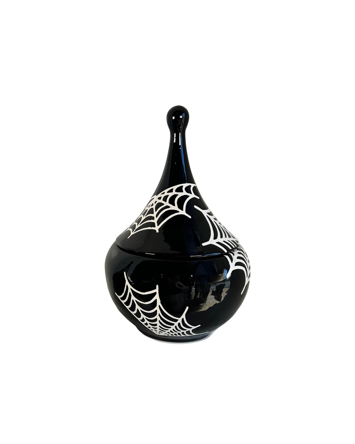 Spiderweb Teardrop Jar in Black