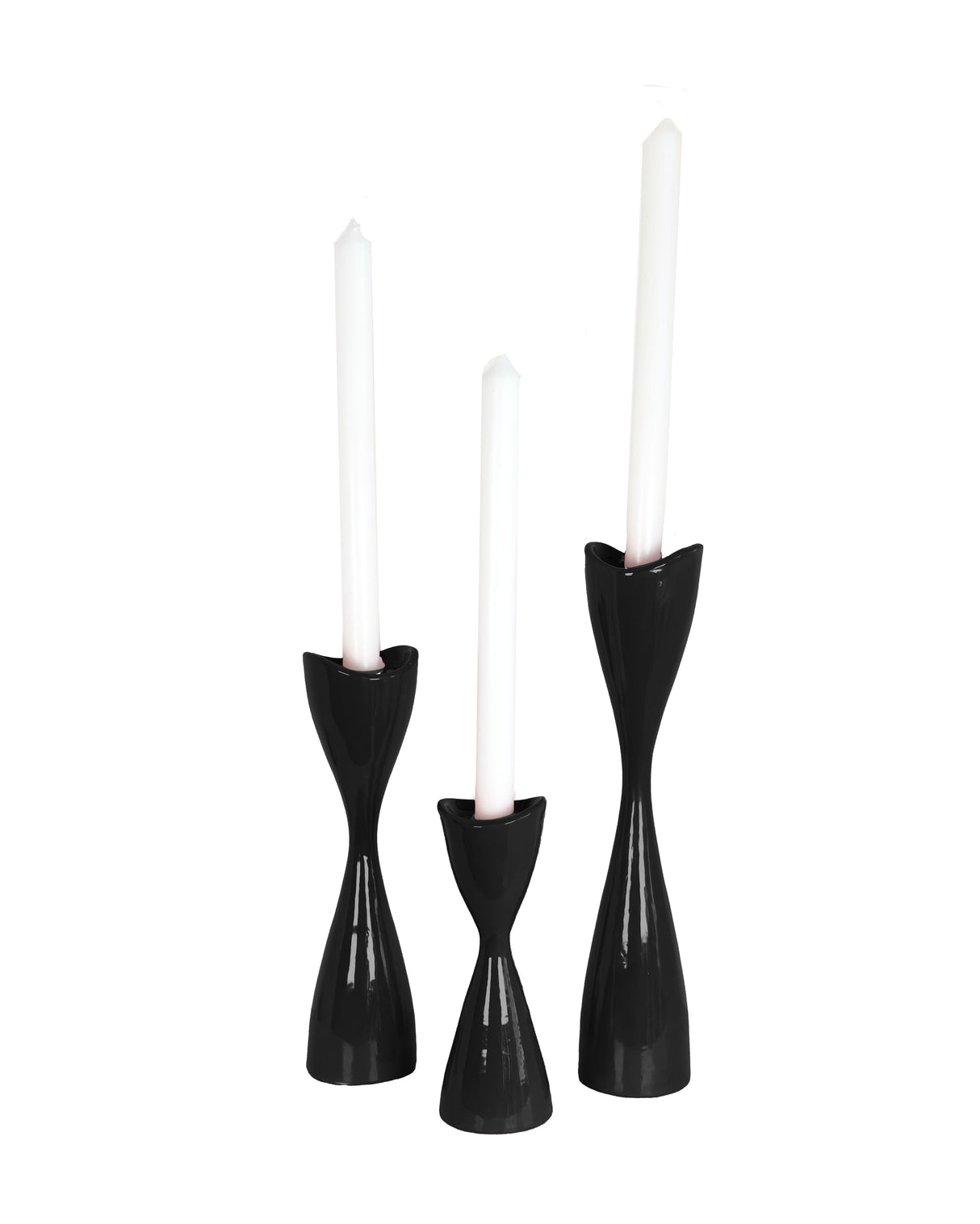 Tulip Candlestick Holders in Black