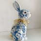 LIMITED! Hand Painted Chinoiserie Blue Bunny with 22K Gold Accents