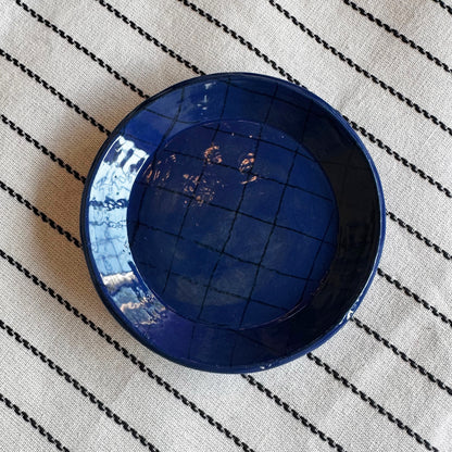 Blue Gridded Dish | Madeleine Schmidt