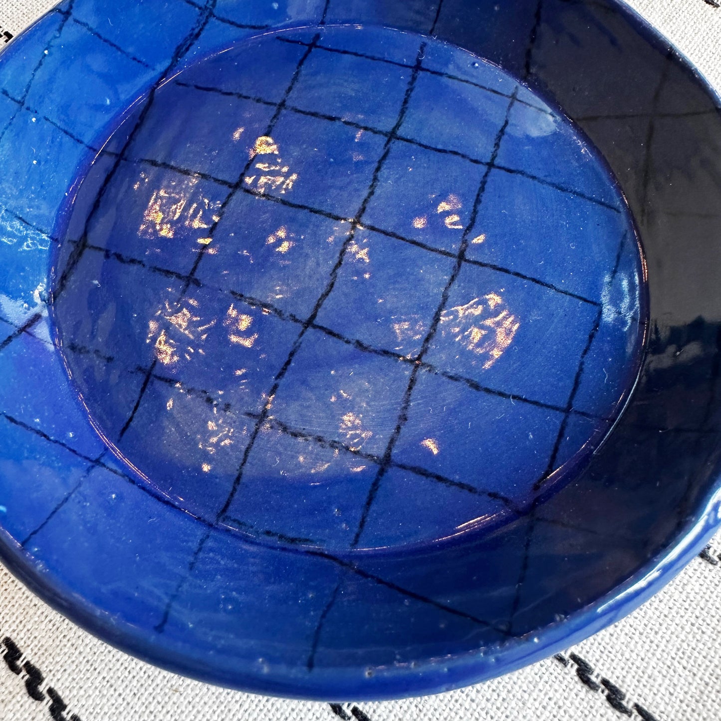 Blue Gridded Dish | Madeleine Schmidt