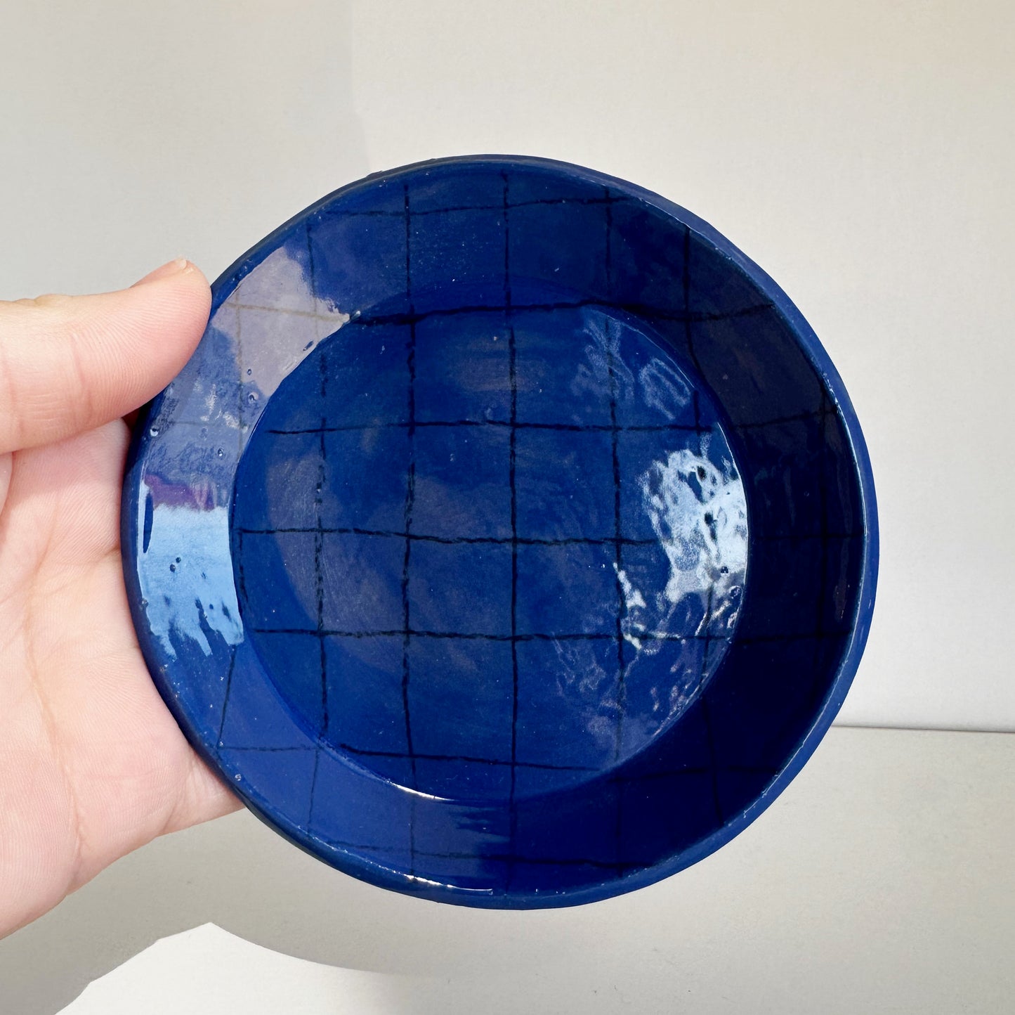 Blue Gridded Dish | Madeleine Schmidt