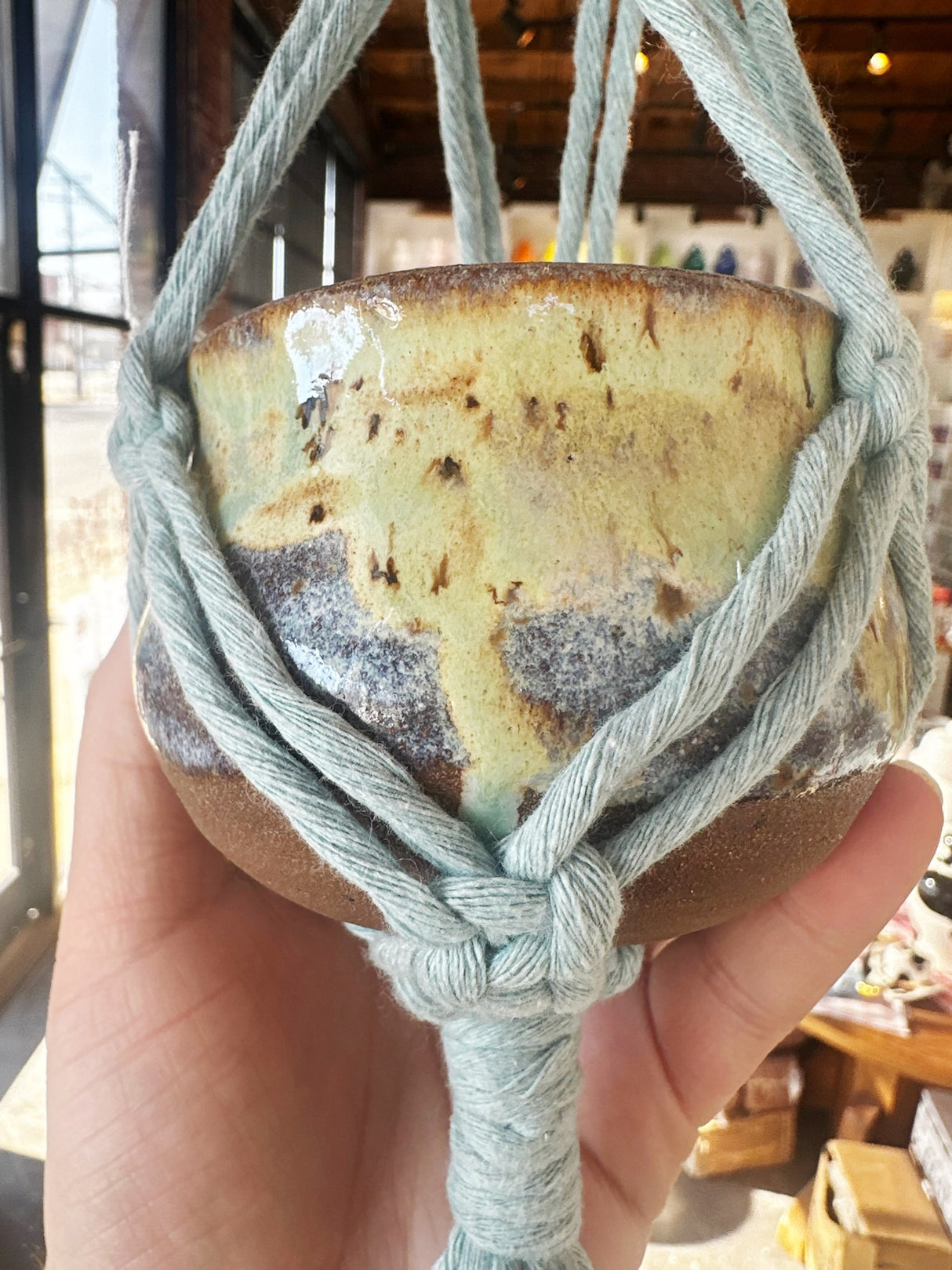 hanging planter blue Blue Green Hanging Planter