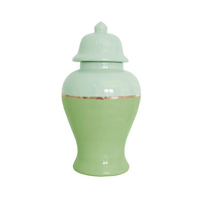 Two Tone Color Block Ginger Jar- The Greens