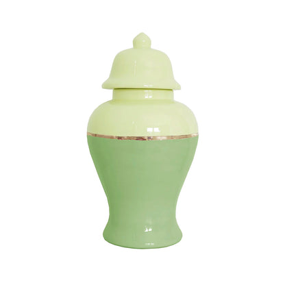 Two Tone Color Block Ginger Jar- The Greens