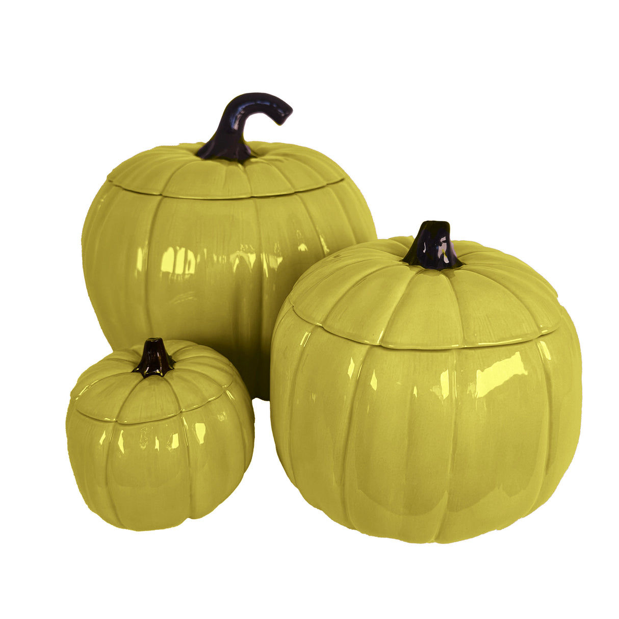 Solid Cactus Green Pumpkin Jars