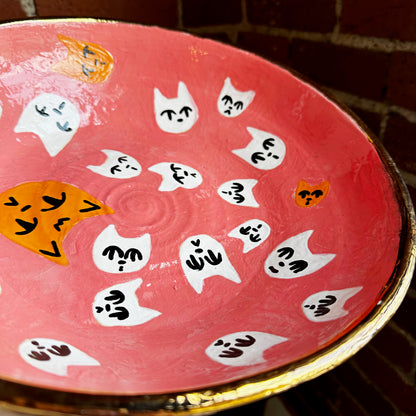 Large Serving Bowl with Cat Accents | Jessica Walker