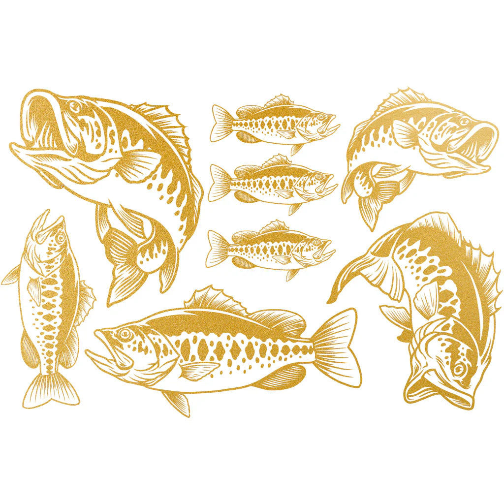 Lake Fish Overglaze Gold Decal Sheet