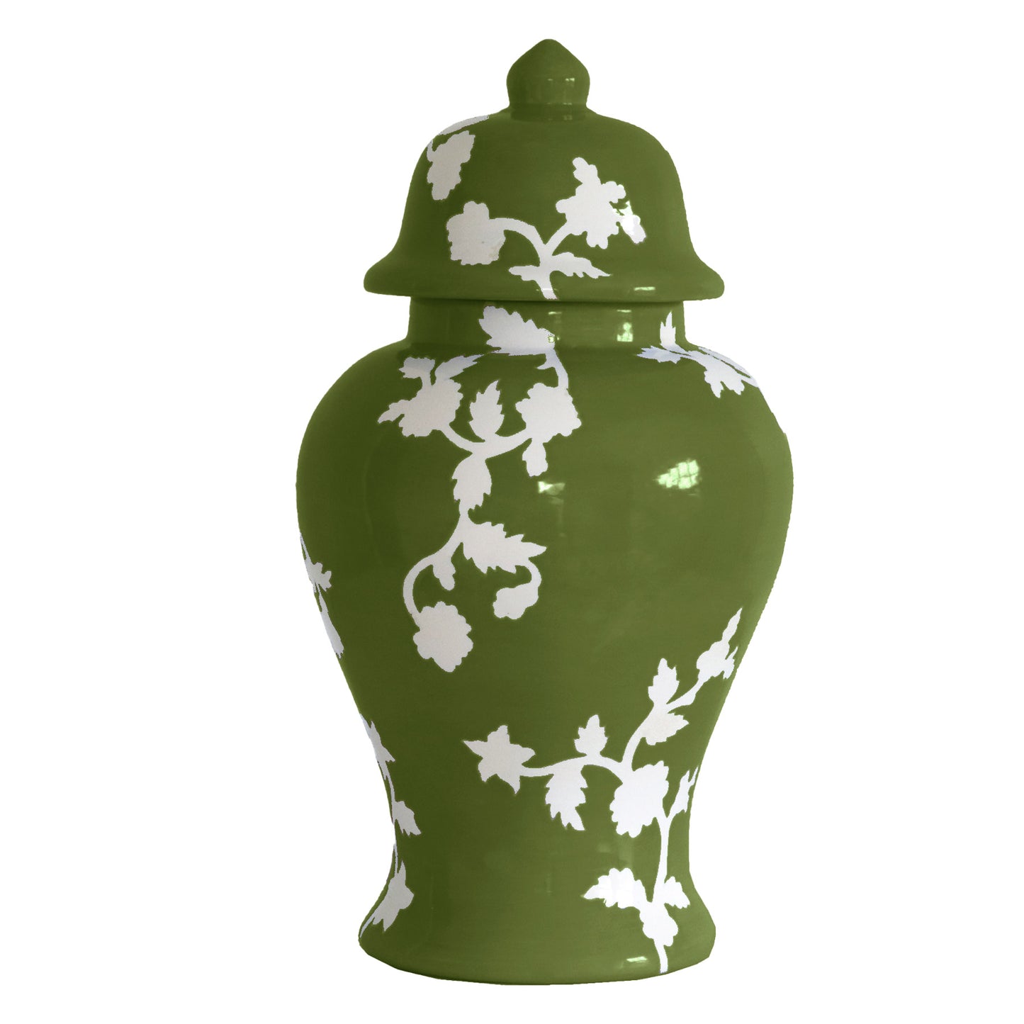 Chinoiserie Dreams Ginger Jars in Moss Green