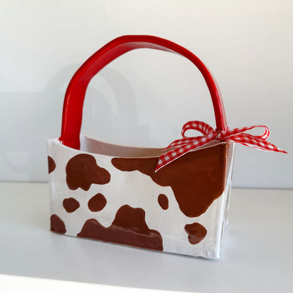 Cow Print Purse Vase | Jessica Walker