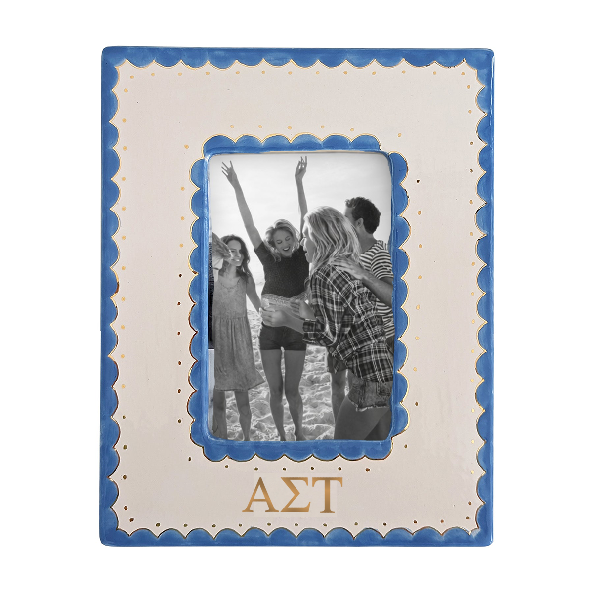 Alpha Sigma Tau Scallop Monogrammed Picture Frame