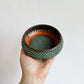 Black Clay Bowl Santa Fe Style: Green, Red, Orange | Jim Pratt - Tulsa Clay