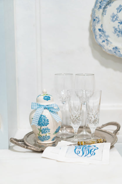 Lo Home x Chapple Chandler Ginger Jars with Hydrangea Accents