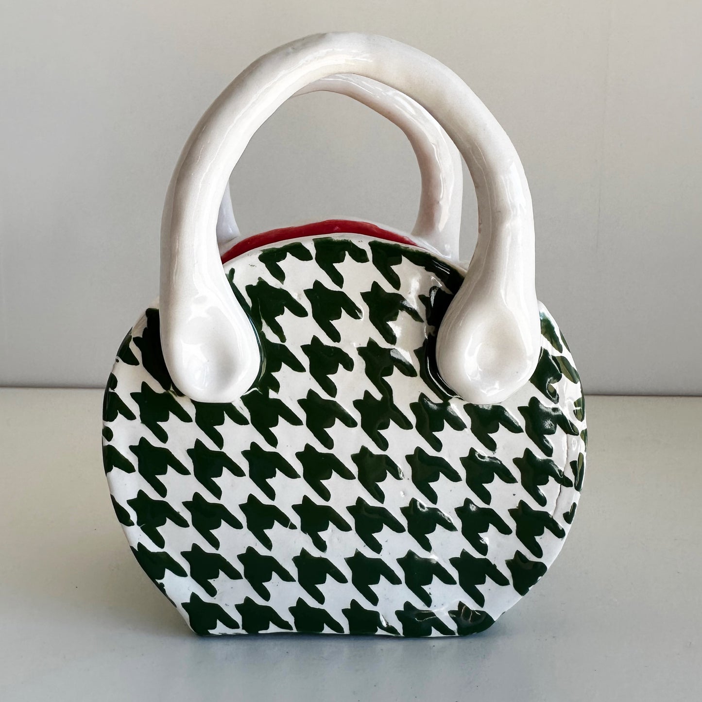 Daisy & Houndstooth Purse Vase