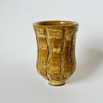 Tan Marbled Cup | Panther Pots by Ayden Krzmarzick