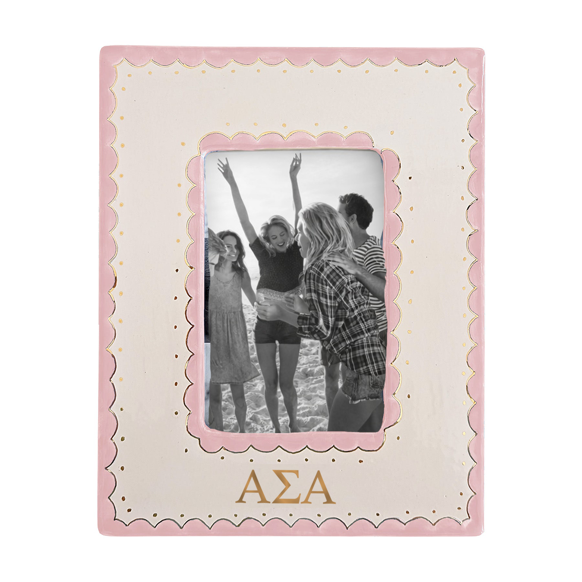 Alpha Sigma Alpha Scallop Monogrammed Picture Frame