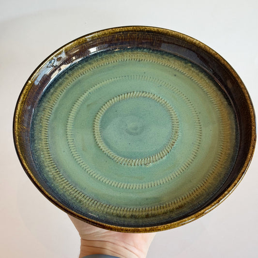 Large Green Plate | Pottery by Mike