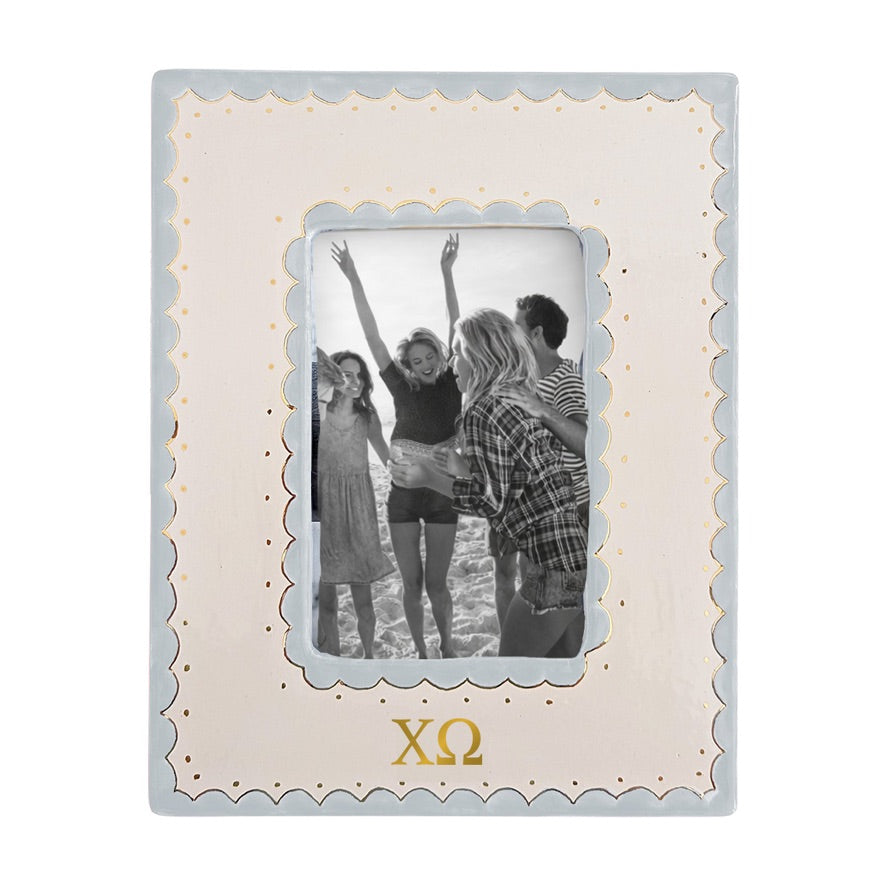 Chi Omega Scallop Monogrammed Picture Frame