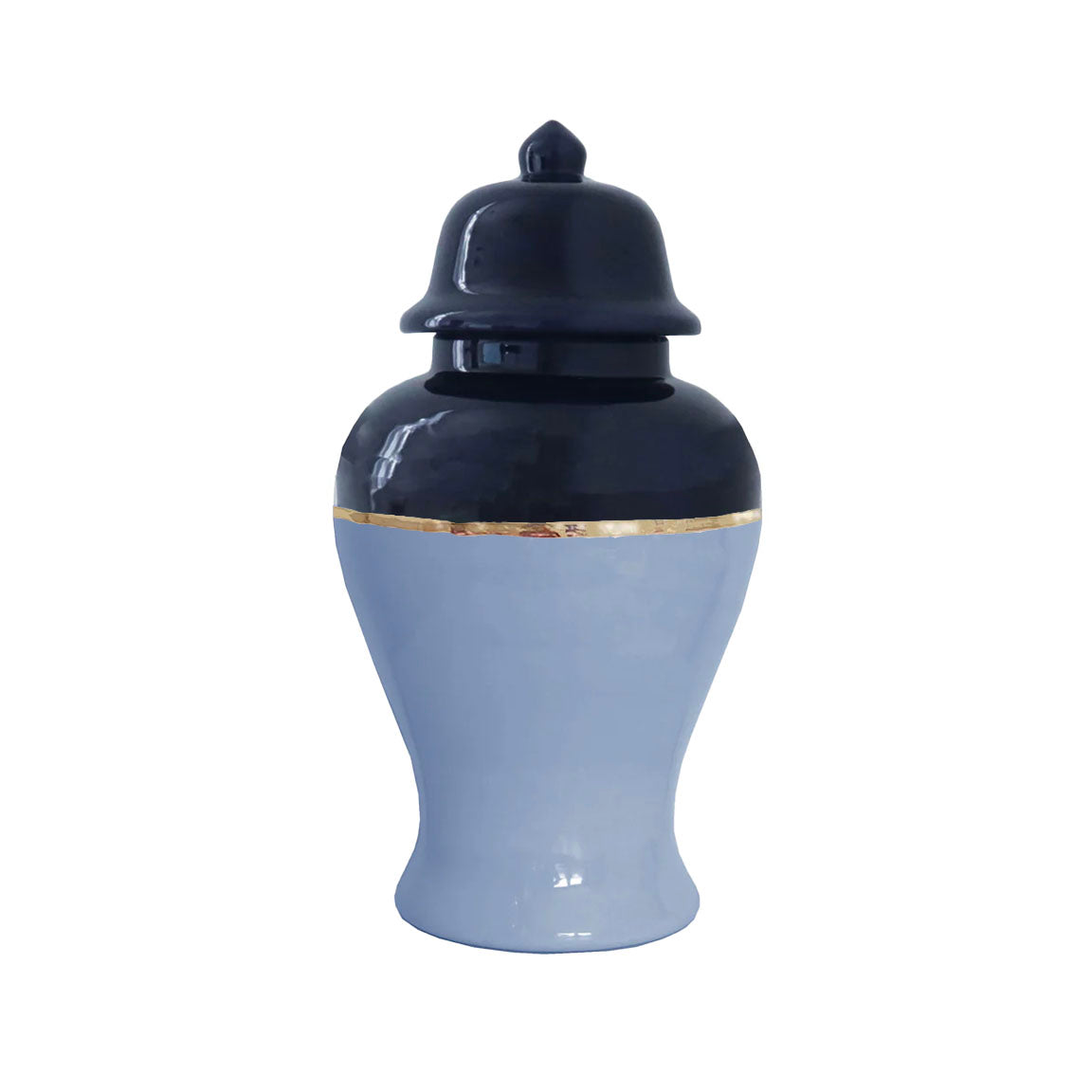 Two Tone Color Block Ginger Jar- The Blues