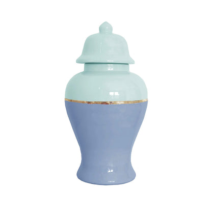 Two Tone Color Block Ginger Jar- The Blues