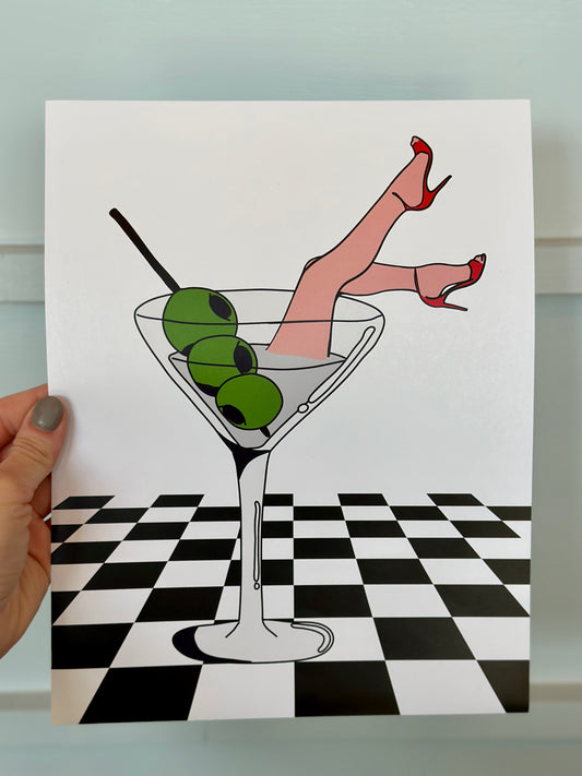 Martini Girl Print | Jennifer Schmidt
