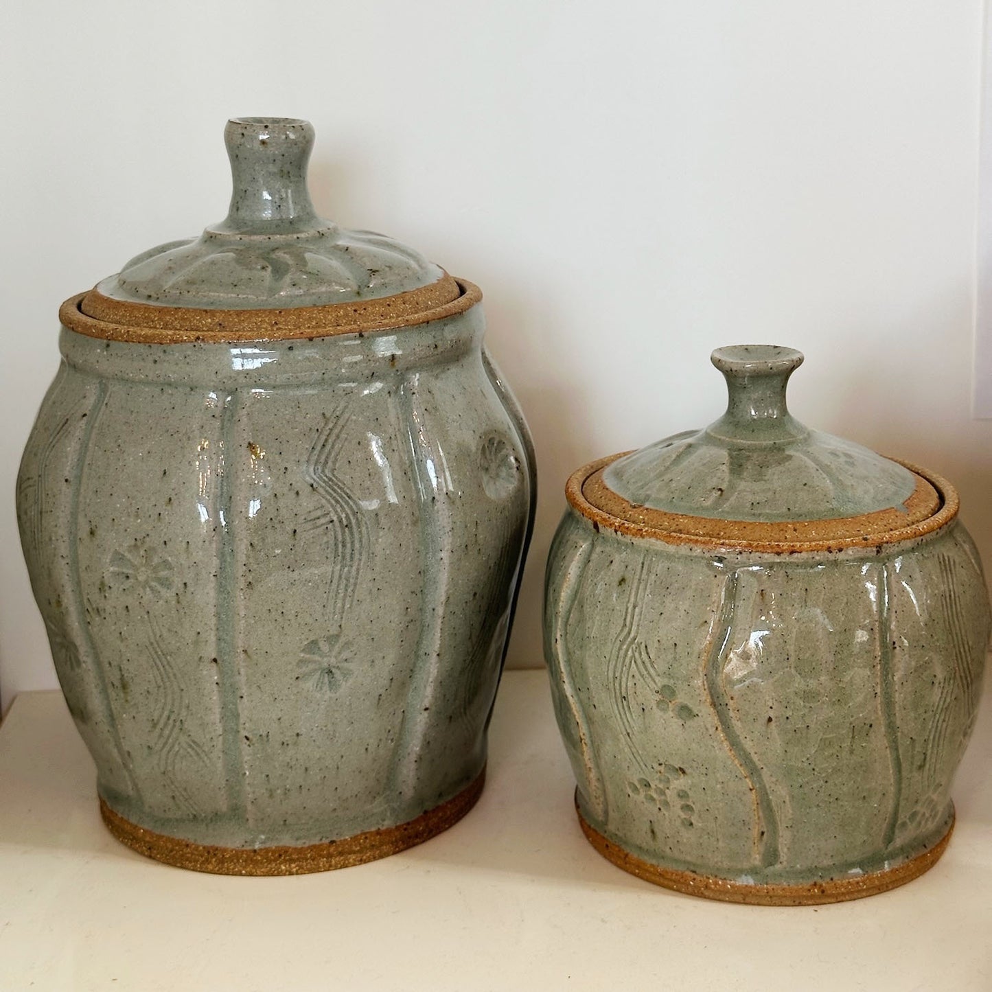 Gray Lidded Jars | Panther Pots by Ayden Krzmarzick