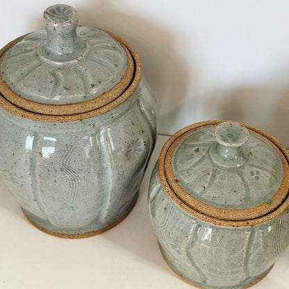 Gray Lidded Jars | Panther Pots by Ayden Krzmarzick