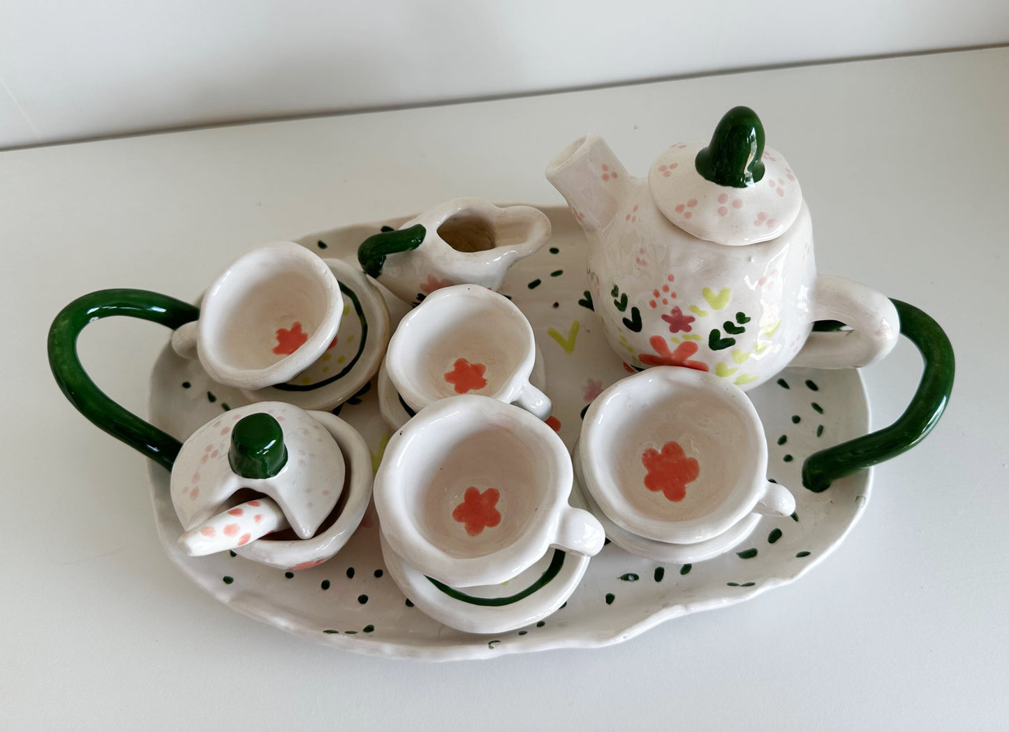 Green and Pink Mini Tea Set | Jessica Walker