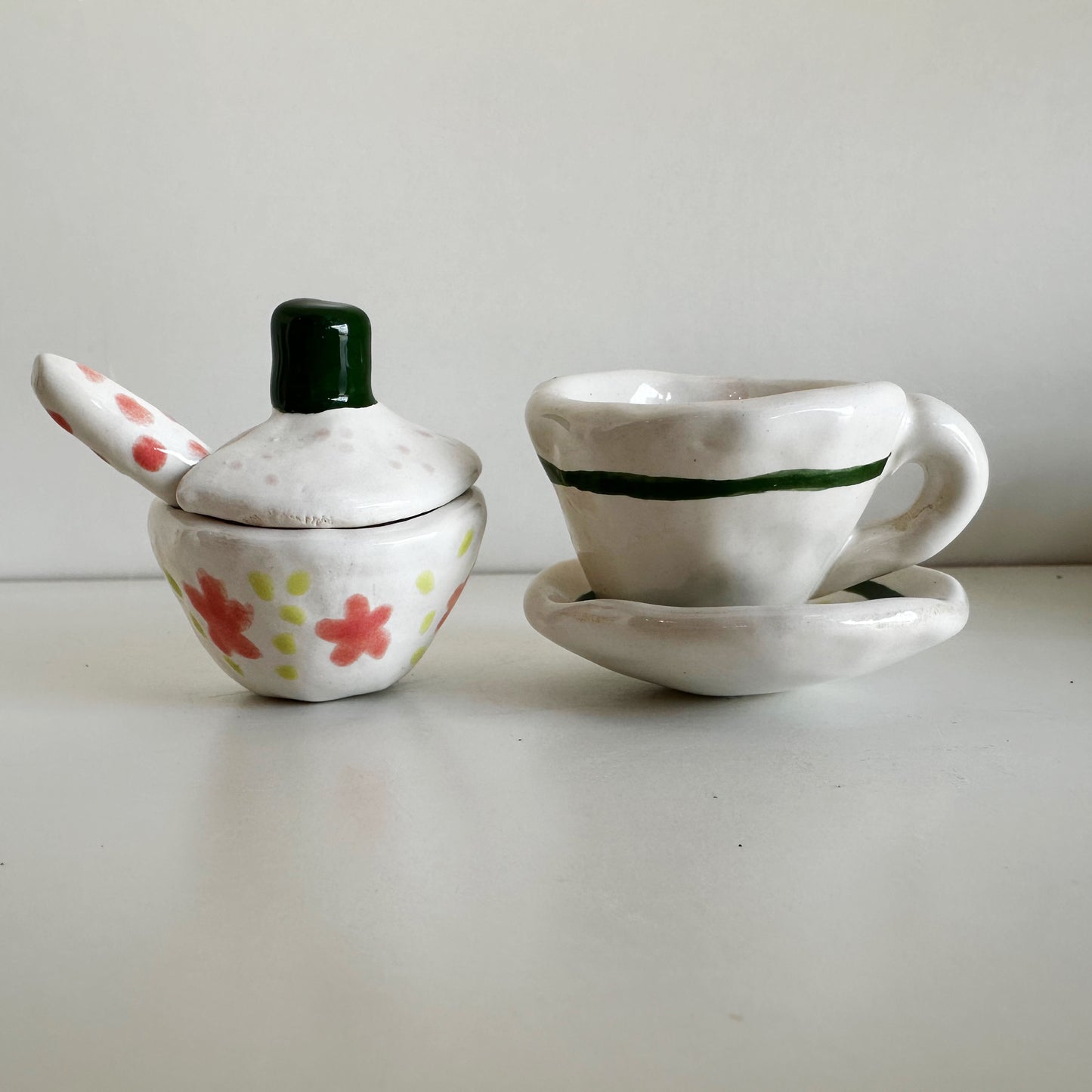 Green and Pink Mini Tea Set | Jessica Walker