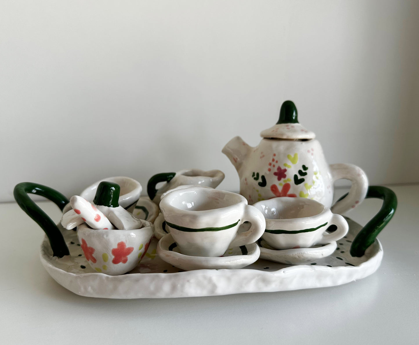 Green and Pink Mini Tea Set | Jessica Walker