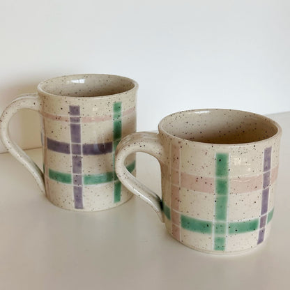 Pastel Plaid Mug | KH Pottery