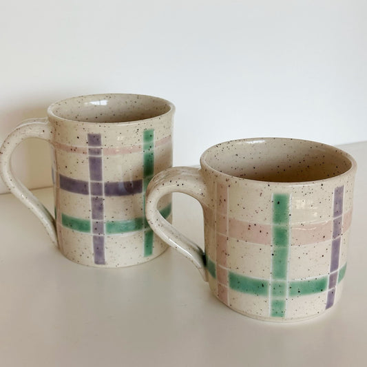 Pastel Plaid Mug | KH Pottery