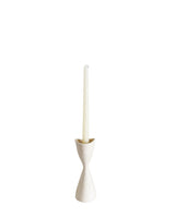 Tulip Candlestick Holders in Speckled Cream