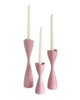 Tulip Candlestick Holders in Pink Cadillac