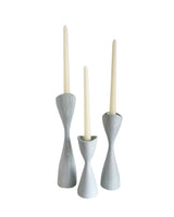 Tulip Candlestick Holders in Hydrangea Blue