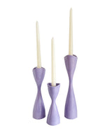 Tulip Candlestick Holders in Purple Tweed