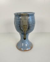 Blue and Mossy Green Stoneware Goblet | Lowell Baker