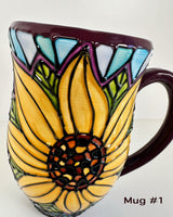 Stained Glass Style Sunflower Mugs- Multiple Options Availble | Once & Future Things